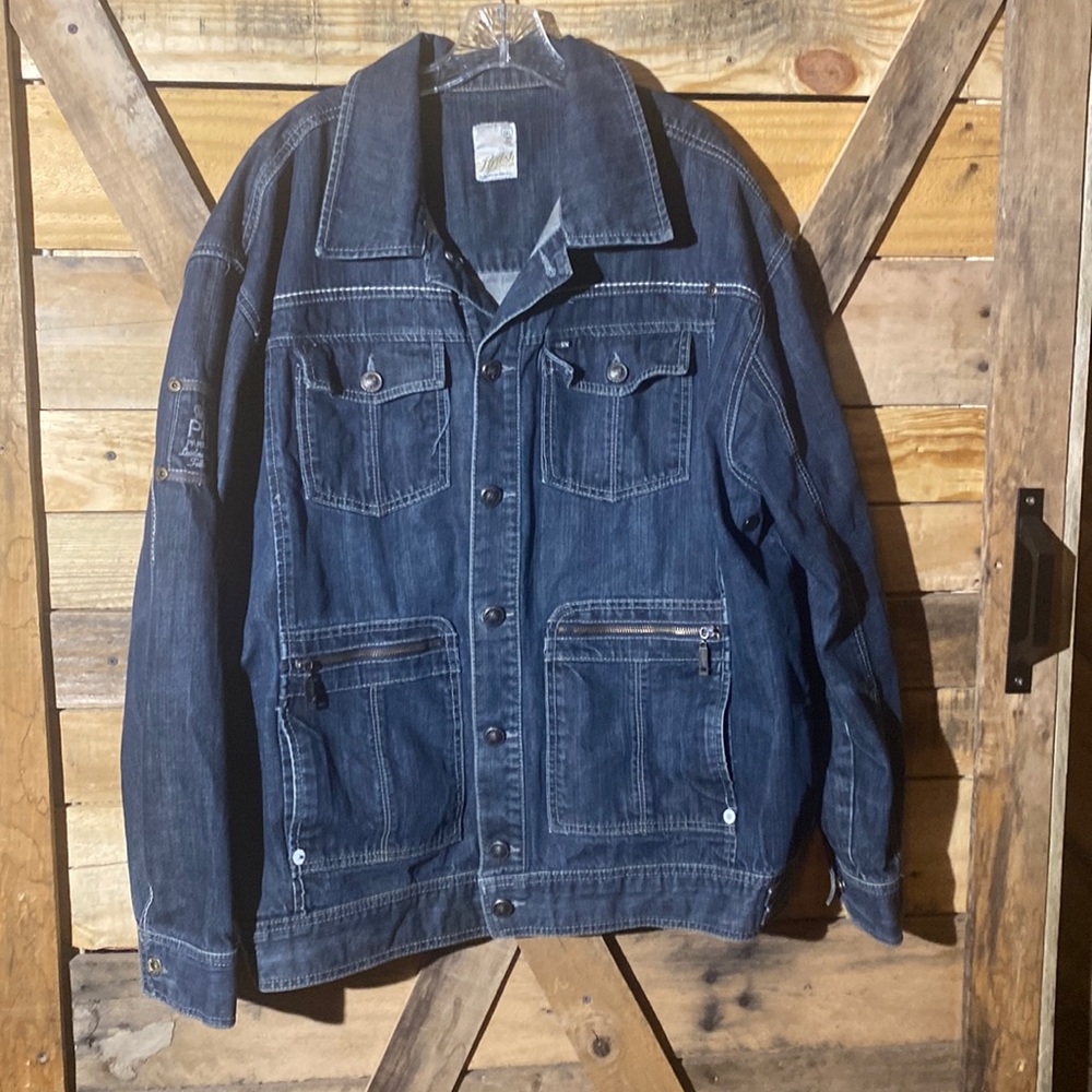 Parish Nation 6-Pocket Denim Jean Jacket Size 3XL